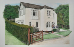 Gated house portrait - DB House Portraits