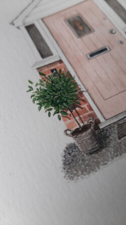 mini tree outside the door - DB House Portraits