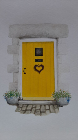 Picture of a yellow door - DB House Portraits